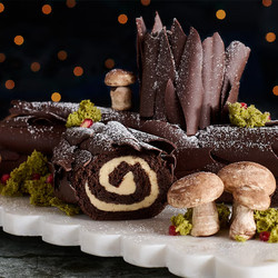 Chocolate Bûche De Noël With Cookie Butter Whipped Ganache