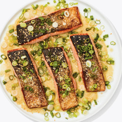 Crispy-skin Salmon With Miso-honey Sauce
