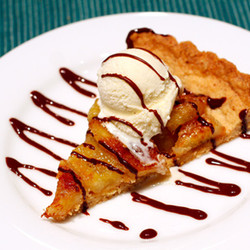 Caramelized Banana Tart With Bittersweet Chocolate Sauce