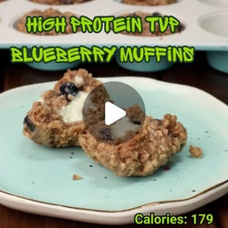High Protein Tvp Blueberry Muffins