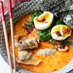 Easy Red Curry Dumpling Soup