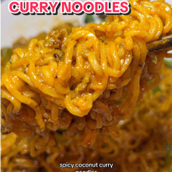 Spicy Coconut Curry Noodles With Crispy Ground Beef