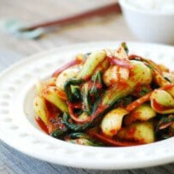 Baby Bok Choy Kimchi Salad (geotjeori)