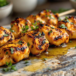 Overnight Lemon-thyme Chicken Skewers