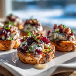 Sweet Potato Rounds With Cranberry And Cream Cheese