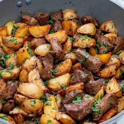 Garlic Butter Steak Loaded Potatoes