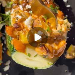 Elote/esquites Stuffed Zucchini