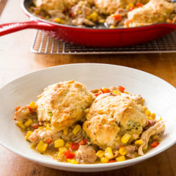 Cast Iron Southwestern-style Chicken And Biscuits
