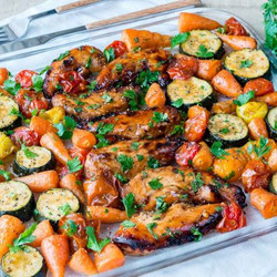 Clean Eating One Pan Balsamic Chicken + Veggies Whips Up Quick!