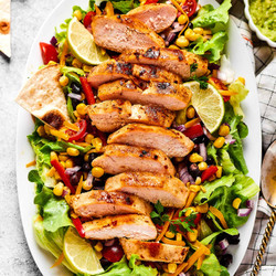 Grilled Chicken Southwest Salad With Cumin Lime Vinaigrette