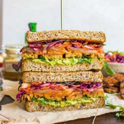 Bbq Tempeh &amp; Apple Slaw Sandwich