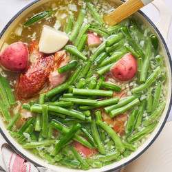 String Beans with Red Potatoes and Smoked Turkey Necks