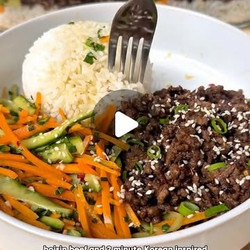 Hoisin Beef With Carrot Salad And Rice