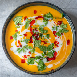 Sweet Potato, Coconut And Harissa Soup