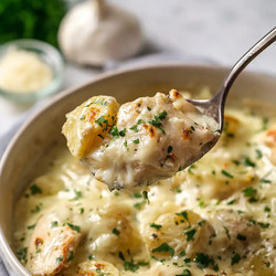 Creamy Crockpot Garlic Parmesan Chicken And Potatoes
