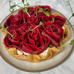 Beetroot Tart With Blood Orange Winter Leaf Salad