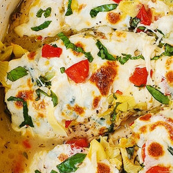 Tomato Basil Artichoke Baked Chicken