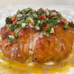 Roasted Cauliflower With Tahini And Chimichurri