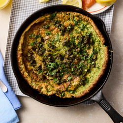 Spinach, Trout And Caper Dutch Baby