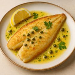 Pan-Seared Petrale Sole with Lemon-Caper Butter
