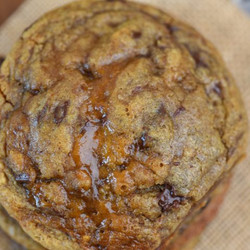 Coffee Chocolate Chip Cookies With Caramel Swirl