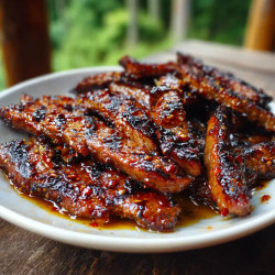 Grill Pan Honey Glazed Steak Strips