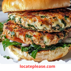 White Cheddar And Spinach Chicken Burgers