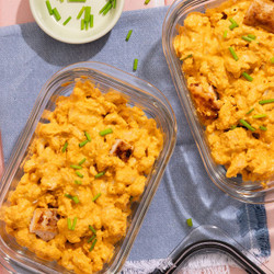 High-protein Hidden Veggie Buffalo Chicken Mac &amp; Cheese