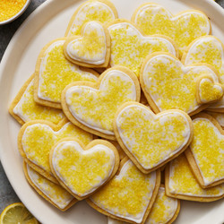 Iced Lemon Sugar Cookie Hearts