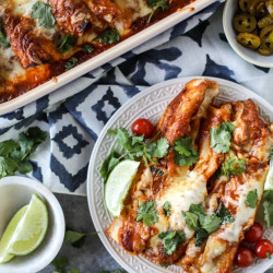 Cheesy Pork Enchiladas With 10 Minute Smoky Enchilada Sauce