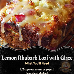 Lemon Rhubarb Loaf With Glaze