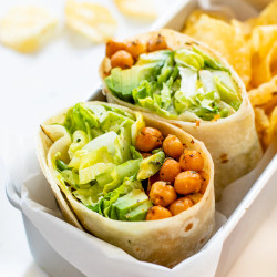 Chickpea Caesar Salad Wraps