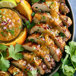 Grilled Pork Tenderloin With Peach Glaze And Orange-habanero Mojo
