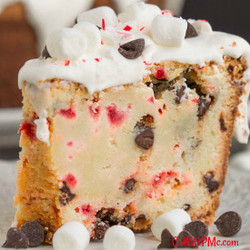 Crusty Candy Cane Chocolate Chip Pound Cake Recipe
