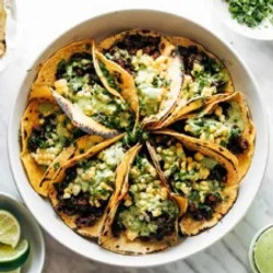Smoky Beans And Greens Tacos With Aji Verde