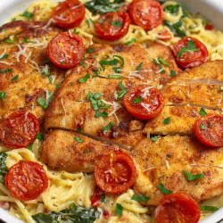 Creamy Chicken Pasta In White Wine Sauce