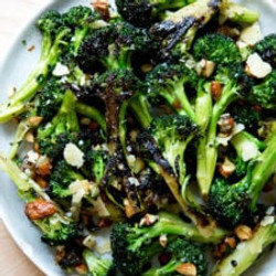 Charred Broccoli Salad with dates and almonds