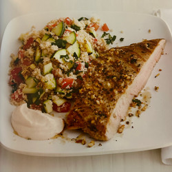 Pork Steaks with Zucchini Couscous