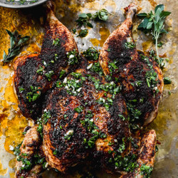 Spatchcock Chicken With Chimichurri Sauce