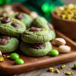 Pistachio &amp; Chocolate Leprechaun Cookies