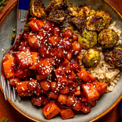 Gochujang Sweet Potato + Chickpea Bowl
