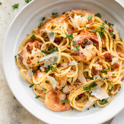 Prawn And Bacon Pasta