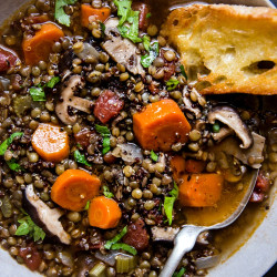 Lentil Stew With Quinoa And Mushrooms