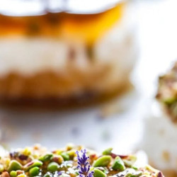 Pistachio Crusted Goat Cheese With Lavender Honey