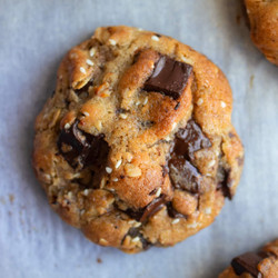 Toasted Sesame Oat Chocolate Chip Cookies