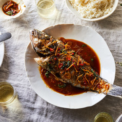 Taiwanese-style Whole Fish With Chilies And Basil