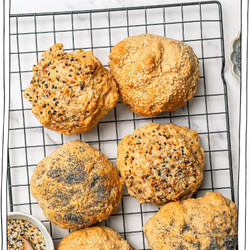Protein Bagel Buns (no Knead, Vegan)