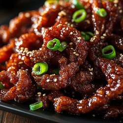 Twisted Crispy Beef with Sweet-Chili Glaze & Scallions