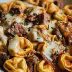 Cheesesteak Tortellini In Rich Provolone Sauce