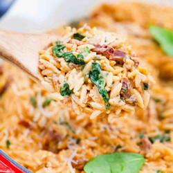 One Pan Creamy Tuscan Orzo